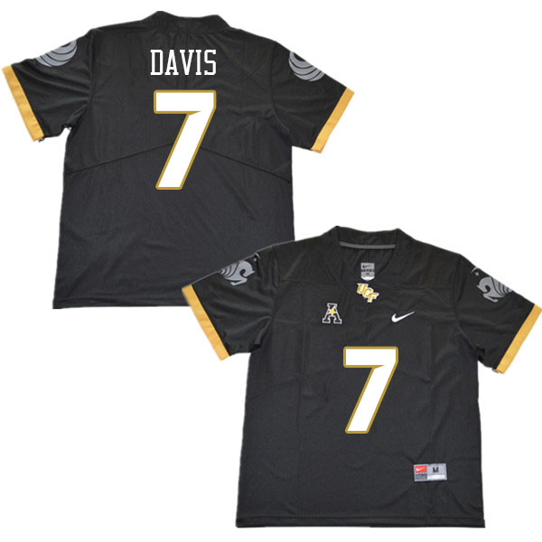 Youth #7 Fred Davis UCF Knights College Football Jerseys Stitched Sale-Black - Click Image to Close